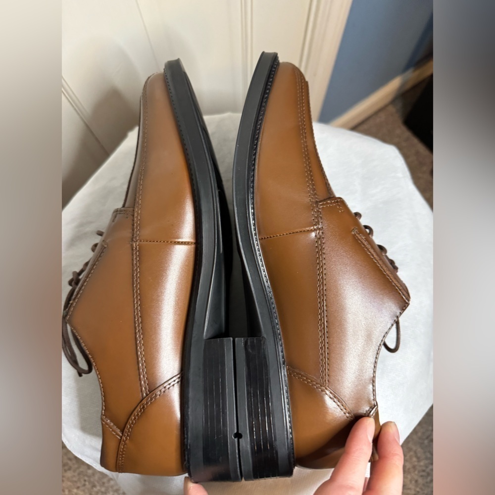 Dockers Men's Perspective Oxford Dress Shoes Tan Leather Size 9.5 M - Picture 6 of 16